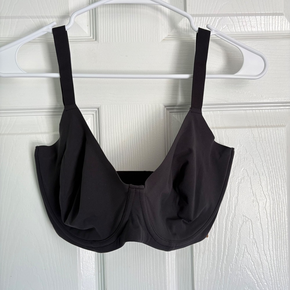 NEW SKIMS Unlined Demi Bra 34H Onyx Fits Everybody BR-UWR-2293 Black Underwire